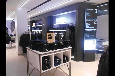 The store has LED lighting throughout and flexible backlit perimeter panels.